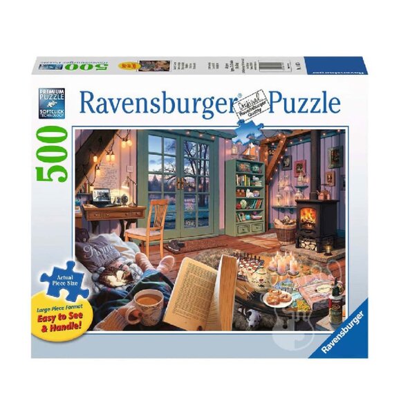 New sealed Ravensburger 500 pcs Large Format Puzzle-Cozy Retreat - Picture 1 of 13